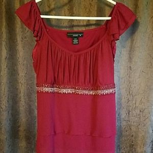 Venezia Red Sleeveless Top w/sequins  14W 16W XL